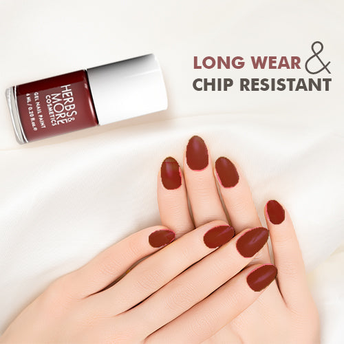 Herbs & More Cosmetics Nail Paint – Long-Lasting, Chip-Resistant Formula – High-Gloss Finish – Non-Toxic & Quick-Dry – Easy Application for Salon-Quality Nails at Home – 6ml (Very Berry Kit, 6ML)