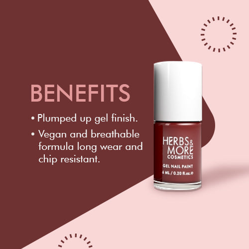 Herbs & More Cosmetics Nail Paint – Long-Lasting, Chip-Resistant Formula – High-Gloss Finish – Non-Toxic & Quick-Dry – Easy Application for Salon-Quality Nails at Home – 6ml (Very Berry Kit, 6ML)