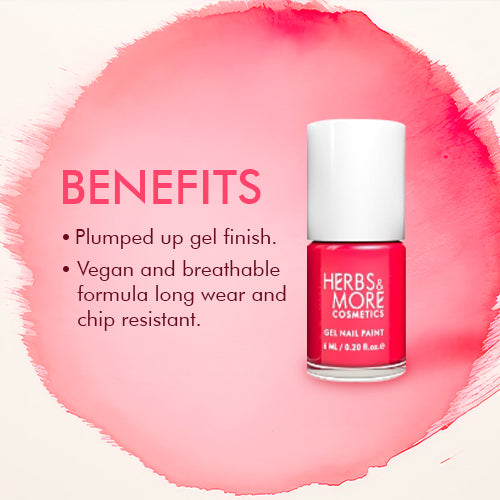 Herbs & More Cosmetics Nail Paint – Long-Lasting, Chip-Resistant Formula – High-Gloss Finish – Non-Toxic & Quick-Dry – Easy Application for Salon-Quality Nails at Home – 6ml (Pink, 6ML)