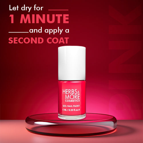 Herbs & More Cosmetics Nail Paint – Long-Lasting, Chip-Resistant Formula – High-Gloss Finish – Non-Toxic & Quick-Dry – Easy Application for Salon-Quality Nails at Home – 6ml (Pink, 6ML)