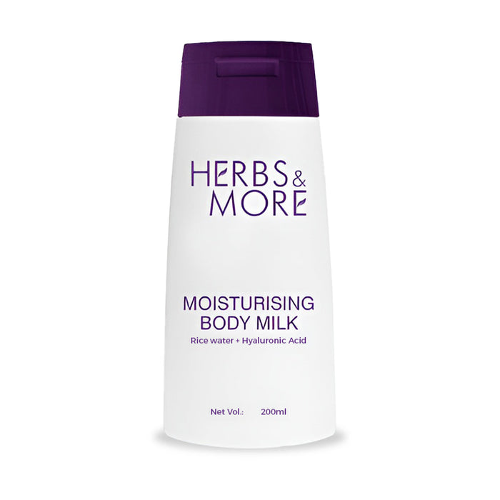 Herbs & More Moisturising Body Milk - 200ML | Deep Hydration & Nourishment | Softens and Smoothens Skin | Quick Absorption, Non-Greasy Finish, Improves Skin Texture and Elasticity
