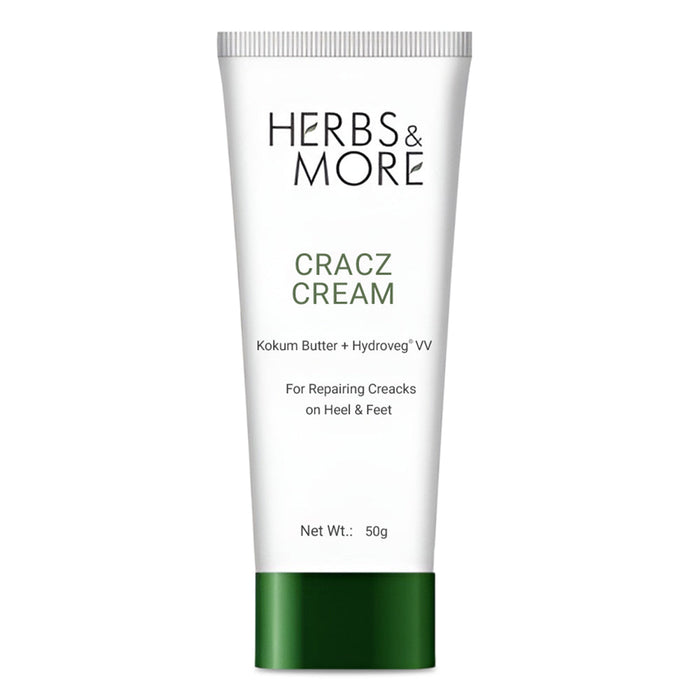 Herbs & More Crackz Cream - 50g | Intensive Foot & Heel Repair | Moisturizes, Heals, and Softens Cracked Skin