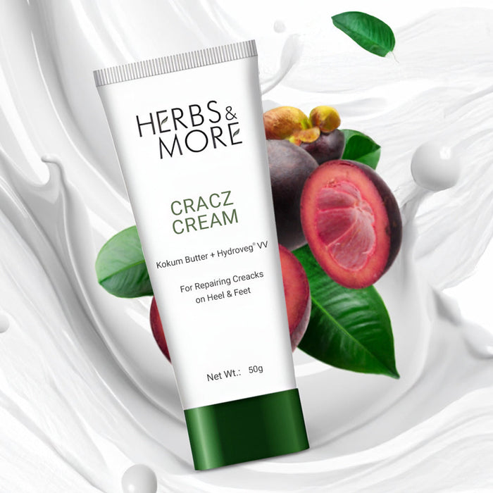 Herbs & More Crackz Cream - 50g | Intensive Foot & Heel Repair | Moisturizes, Heals, and Softens Cracked Skin
