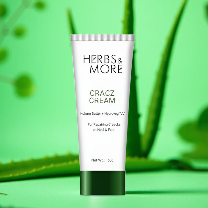 Herbs & More Crackz Cream - 50g | Intensive Foot & Heel Repair | Moisturizes, Heals, and Softens Cracked Skin