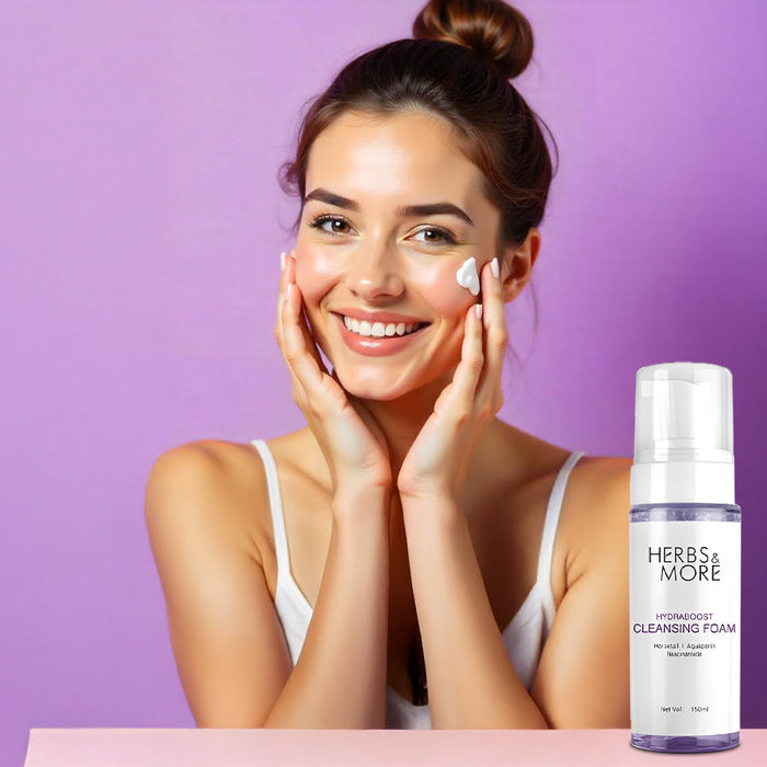 Herbs & More Hydraboost Cleansing Foam - 150ML | Deep Cleansing & Hydrating | Refreshes, Softens, and Revitalizes Skin