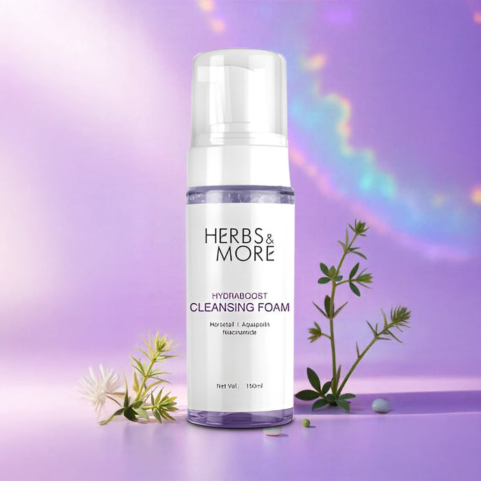 Herbs & More Hydraboost Cleansing Foam - 150ML | Deep Cleansing & Hydrating | Refreshes, Softens, and Revitalizes Skin
