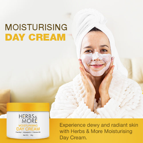 Herbs & More Moisturising Day Cream - 50g | Hydrating & Nourishing | Non-Greasy Formula for Soft, Smooth Skin | SPF Protection