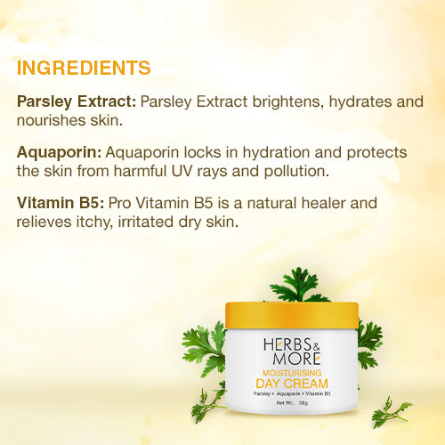 Herbs & More Moisturising Day Cream - 50g | Hydrating & Nourishing | Non-Greasy Formula for Soft, Smooth Skin | SPF Protection