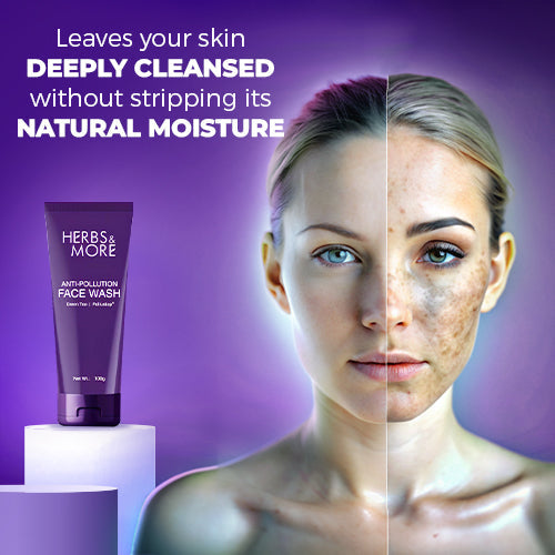 Herbs & More Anti-Pollution Face Wash - 100gm | Deep Cleansing & Detoxifying | Removes Dirt, Impurities & Pollutants