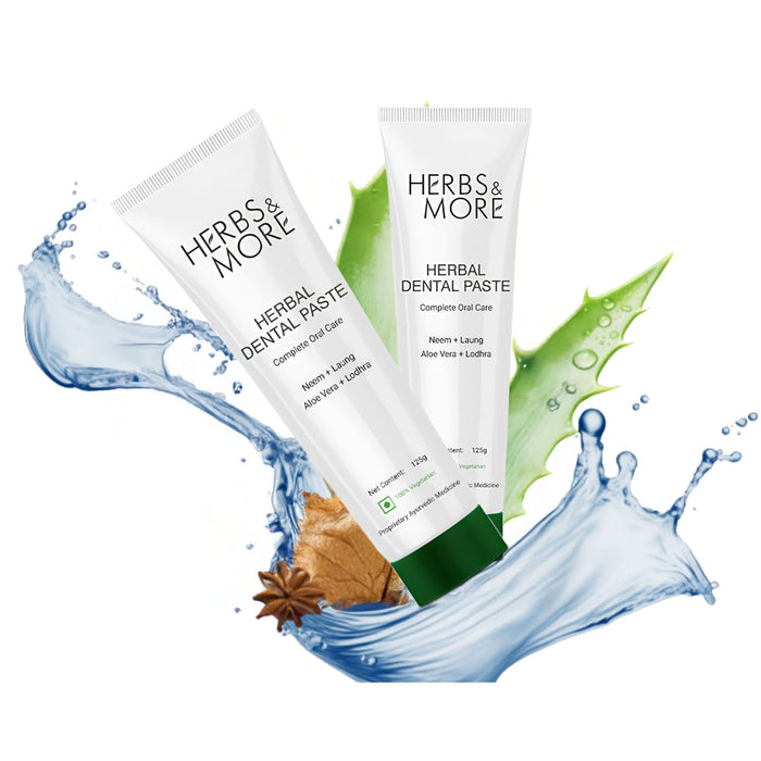 Herbs & More Herbal Dental Paste Pack of 2 (125g Each) | Natural Toothpaste for Fresh Breath, Healthy Gums, & Strong Teeth
