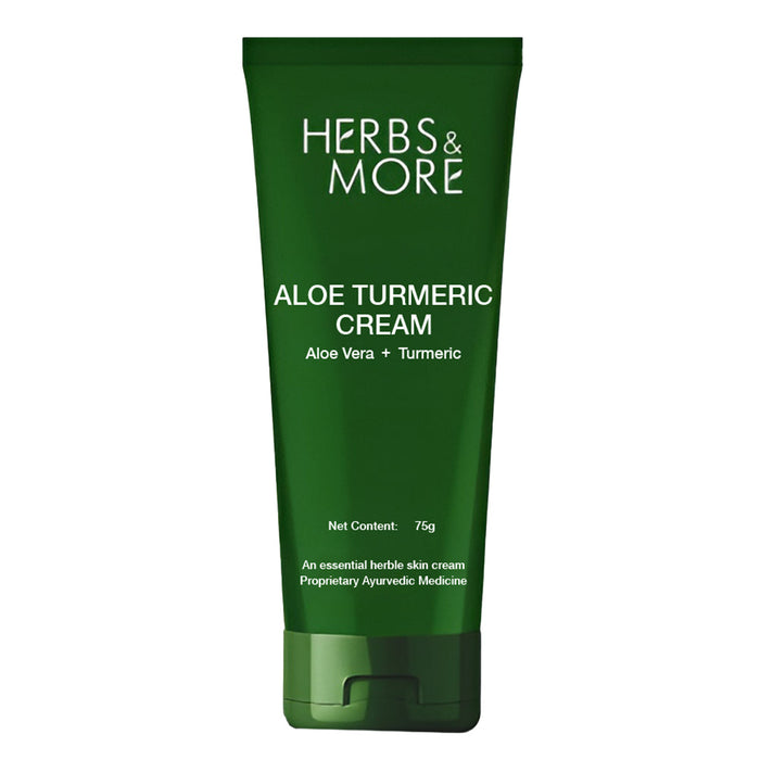 Herbs & More Aloe Turmeric Cream - 75g | Soothing & Hydrating Skincare | Natural Brightening & Nourishment