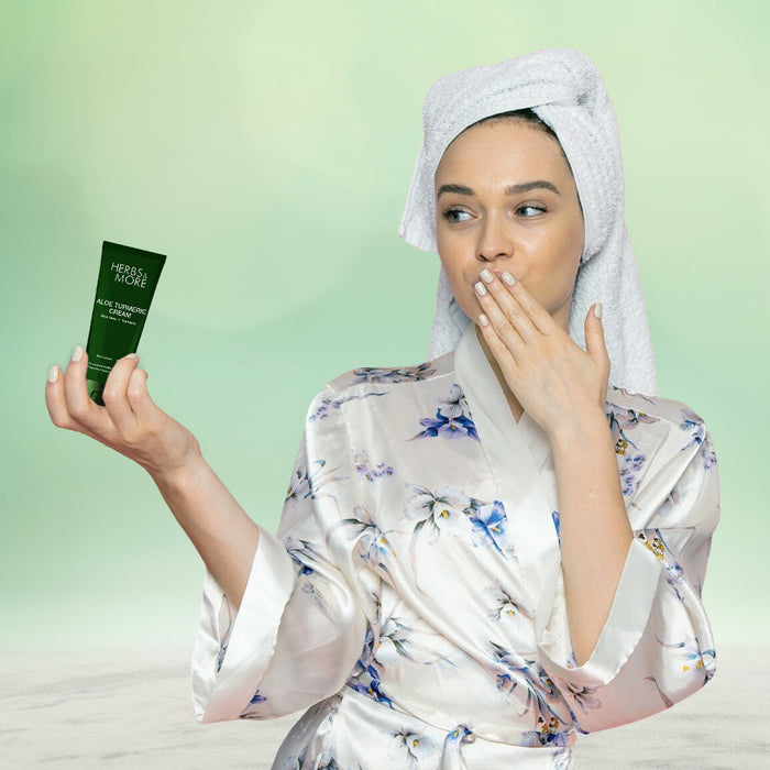 Herbs & More Aloe Turmeric Cream - 75g | Soothing & Hydrating Skincare | Natural Brightening & Nourishment