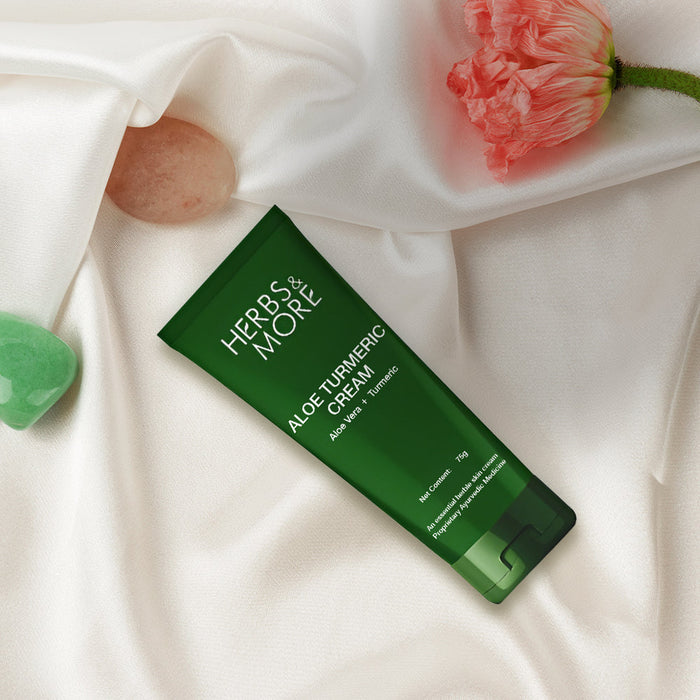 Herbs & More Aloe Turmeric Cream - 75g | Soothing & Hydrating Skincare | Natural Brightening & Nourishment